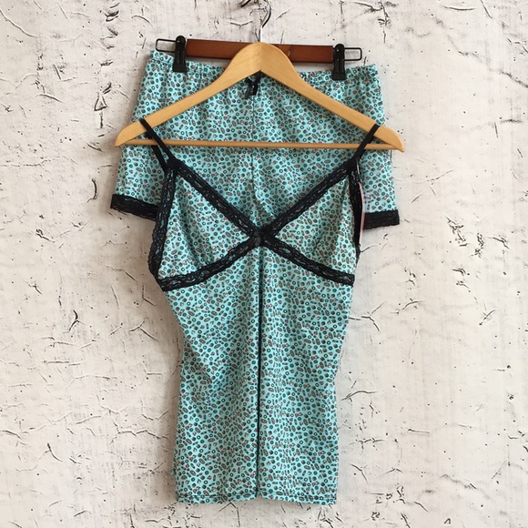 NWT MIDNIGHT  BLUE BUTTON PRINT PAJAMA SET - Picture 1 of 7